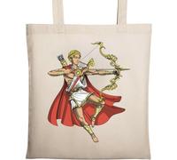 Ancient Greek God Apollo Bow Art Natural Ecological Cotton Tote Bag Beige