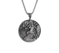 Ancient Gr oddess Athena Warrior Helmet Pendant Medal Necklace Suitable for Men and Women Fashion Trend Punk Jewelry