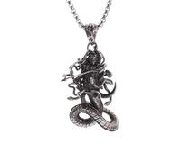 Ancient Greek Goddess of Luck Snake Pendant Necklace for Men and Women Fashion Party Biker Punk Jewelry Gifts congratulations gifts