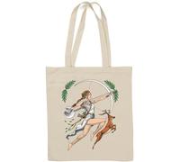 Ancient Greek Goddess of The Hunt Artemis Natural Cotton Tote Bag White