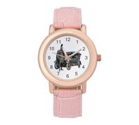 Ancient Greek Helmet Car Women's Wrist Watch Easy Reader with Leather Strap Analog Display Wonderful Ladies Gifts