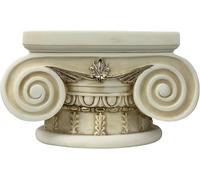 Ancient Greek Ionic Column Capital Base Patina Statue Sculpture Cast Marble
