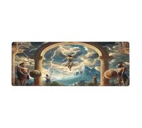 Ancient Greek Mythological Gods And Heroes Mouse Pad In Big Extended Non-Slip Rubber Base Mousepad With Stitched Edges Gaming Pc Desktop Large Mouse Pad 11.8x31.5
