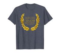 Ancient Greek Philosophy Quote - I Know Nothing - Socrates T-Shirt, Men, Heather Blue, 4X-Large