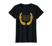 Ancient Greek Philosophy Quote - I Know Nothing - Socrates T-Shirt, Women, Black, Large
