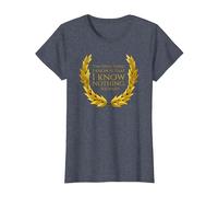 Ancient Greek Philosophy Quote - I Know Nothing - Socrates T-Shirt, Women, Heather Blue, Medium