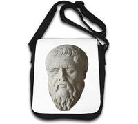 Ancient Greek Plato Statue Athens Greece Shoulder Bag White