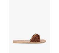 Ancient Greek Sandals Womens Brown Nektaria Ring-embellished Flat Suede Eur 37 / 4 Uk Women