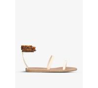 Ancient Greek Sandals Womens Winter Wht Smirni Beaded-anklet Leather Eur 40 / 7 Uk Women
