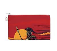 Ancient Greek Spartan Small Canvas Coin Purse Change Zippered Pouch Wallet Organizer Bags 7.4 X 4.6 Inch