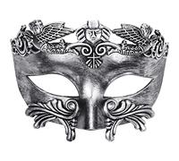 Ancient Greek Spartan Warrior Roman Masquerade Mask - Venetian Mask for Men - Silver