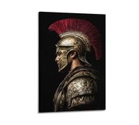 Ancient Greek Spartan Warrior Wall Art, Helmet Wearing Historical Portrait, Modern Aesthetic Decor for Bedroom Living Room Hanging Paintings Poster 20x30inch(50x75cm)