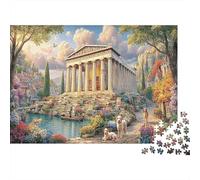 Ancient Greek Temple 1000 Piece Jigsaw Lagoon Village As A Family Weekend Activities Stress Relief Unique Pattern Home Display 52x38cm/1000pcs
