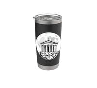 Ancient Greek Temple Full Moon Classical Architecture Design Stainless Steel Insulated Tumbler