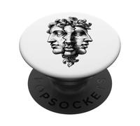 Ancient Greek Three Face Sculpture Art PopSockets Adhesive PopGrip