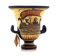 Ancient Greek Vase Krater Pottery Goddess Aphrodite & God Dionysus 6.9''