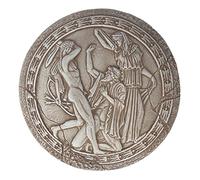 Ancient Greek War Scene Shield Bas Relief Terracotta Wall Decor Tablet Sculpture