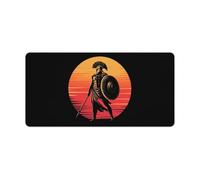 Ancient Greek Warrior Cute Gaming Mousepad Rubber Base Desk Mat for Home Office Laptop Computer