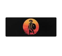 Ancient Greek Warrior Cute Gaming Mousepad Rubber Base Desk Mat for Home Office Laptop Computer