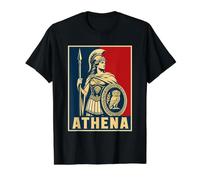 Ancient Greek Warrior Goddess Athena Wisdom Owl Value Graphic T-Shirt, Men, Black, S