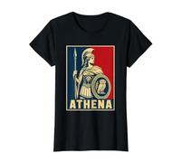 Ancient Greek Warrior Goddess Athena Wisdom Owl Value Graphic T-Shirt, Women, Black, L