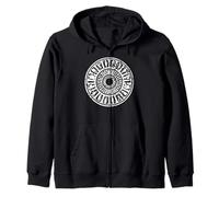 Ancient Greek Warrior Round Shield Myth Symbol Mandala Zip Hoodie