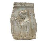 Ancient Greek Woman Core Wall Relief Plaque - Handmade Classical Sculpture - Natural Hard Plaster Wall Decor 24cm