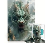 Ancient Green Dragon Jigsaw Puzzles1000 Pieces Cognitive Train Fun Flawless Interlocking Pieces Birthday Gift Brain Teaser Toy (38x26cm)