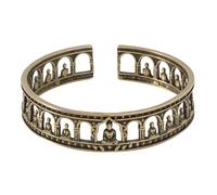 Ancient Grotto Design, Elegant Brass Buddhist Adjustable for Yoga and Mindfulness Grotto Temple