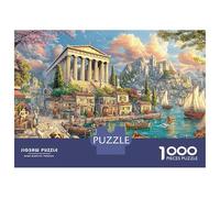 Ancient Harbor Scene Jigsaw Puzzles for Adult Challenging Puzzle Games Difficult Challenges 1000 Piece Cute Difficult Hard Jigsaw Puzzles for Man And Woman with Letters on Back 38x26cm/1000pcs