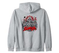 Ancient Hindu Surya Sun God Solar Warrior Zip Hoodie