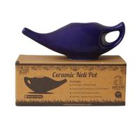 Ancient IMPEX Ceramic Neti Pot 250 Ml (Violet) with 5 Sachets Neti Salt | Natural Remedy for Nasal Wash, Sinus Relief & Nasal Hygiene | Ayurveda Nasal Irrigation Pot