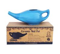 Ancient Impex Ceramic Neti Pot 270 ml (Sky Blue) | Natural Sinus & Allergy Relief | Ayurvedic Jala Neti Pot for Nasal Cleansing & Congestion Relief | Reusable & Easy-to-Use Nasal Wash Pot