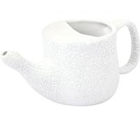 Ancient Impex Ceramic Neti Pot 400 ml (White Crackle) - Spill-Proof, Premium Grade Nasal Cleansing Pot with 5 Neti Salt Sachets | Dishwasher Safe Ayurveda Jala Neti Pot for Sinus & Allergy Relief