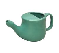 Ancient Impex Ceramic Neti Pot 400ml (13.5 fl oz) - Spill-Proof Design with 5 Neti Salt Sachets, Turquoise Nasal Rinse Pot for Sinus Relief & Ayurveda