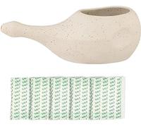 Ancient Impex Ceramic Neti Pot Without Handle 300 ml (Matte Ivory) | Easy Grip Nasal Cleansing Pot with 5 Sachets Neti Salt | Natural Sinus Relief & Nasal Hygiene Tool