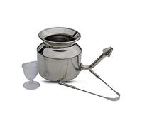 Ancient Impex Personal Cleansing Kit with Stainless Steel Neti Pot Tongue Cleaner and Eyewash Cup