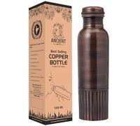 Ancient Impex Pure Copper Bottle PREMIUM ANTIQUE Finish, 950 Ml (32.12 Fl Oz) Capacity For Ayurveda Health Benefits-Half Lining Pattern