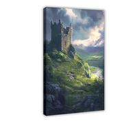 Ancient Irish Castle Ruins Art Print Canvas Poster Bedroom Decor Landscape Office Room Decor Gift 12x18inch(30x45cm)