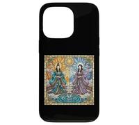 Ancient Japan Deity Izanagi and Izanami Stained Glass Case for iPhone 13 Pro