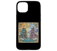 Ancient Japan Deity Izanagi and Izanami Stained Glass Case for iPhone 15 Plus