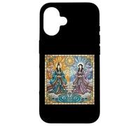 Ancient Japan Deity Izanagi and Izanami Stained Glass Case for iPhone 16