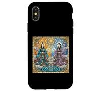 Ancient Japan Deity Izanagi and Izanami Stained Glass Case for iPhone X/XS