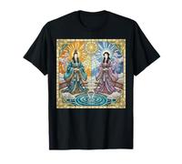 Ancient Japan Deity Izanagi and Izanami Stained Glass T-Shirt