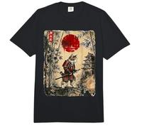 Ancient Japan Samurai Cat Under Reddish Sun Comfort Colors Adult Heavyweight T-Shirt