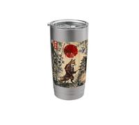 Ancient Japan Samurai Fox Under Reddish Sun Stainless Steel Insulated Tumbler