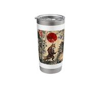 Ancient Japan Samurai Fox Under Reddish Sun Stainless Steel Insulated Tumbler