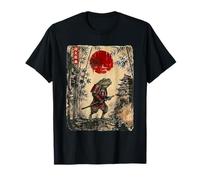 Ancient Japan Samurai Frog Under Reddish Sun T-Shirt