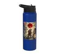 Ancient Japan Samurai Monkey Under Reddish Sun Stainless Steel Insulated Water Bottle