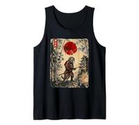 Ancient Japan Samurai Monkey Under Reddish Sun Tank Top
